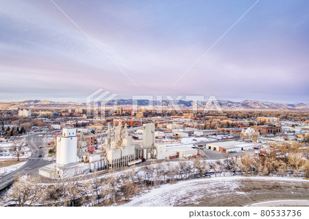 Fort Collins aeiral cityscape 80533736