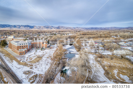 aerial cityscape of Fort Collins 80533738
