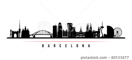 Barcelona City skyline horizontal banner. Barcelona City skyline horizontal banner. 80533877