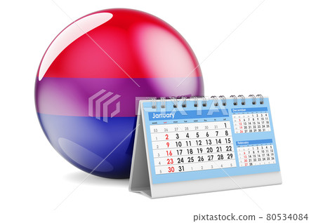 Desk calendar with bisexual flag, 3D rendering 80534084