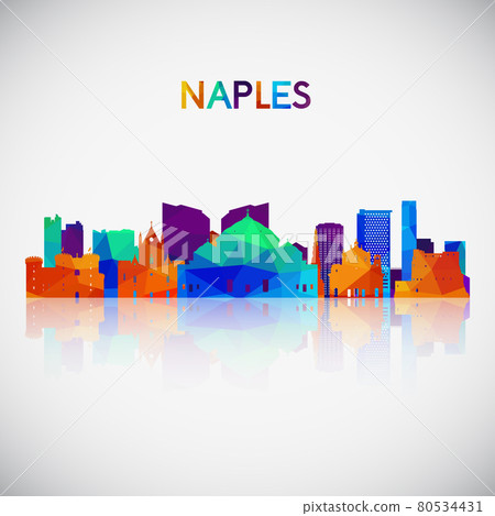 Naples skyline silhouette in colorful geometric style. 80534431