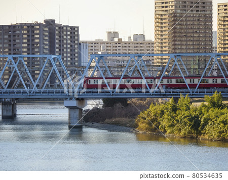 東京大田區玉川上的鐵橋 東京大田區玉川上的鐵橋 80534635