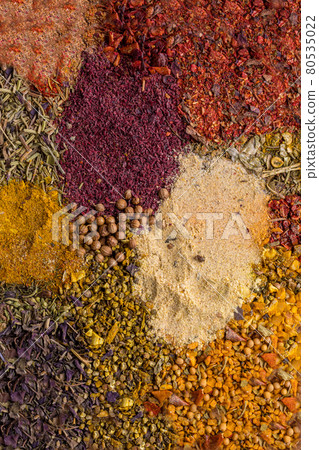 A wide selection of meat spices. Herbal seasonings set. A wide selection of meat spices. Herbal seasonings set. 80535022
