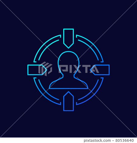 Customer centricity line icon, vector 80536640