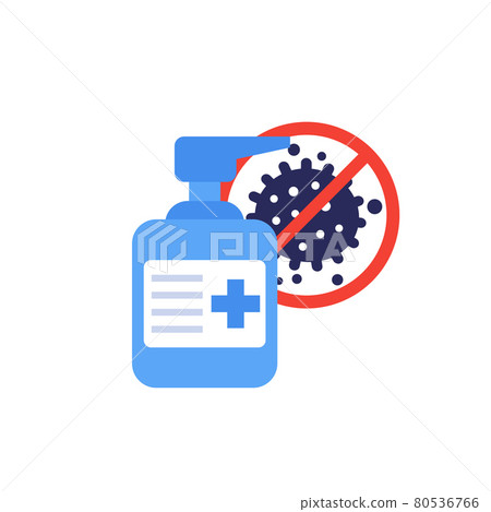 antiseptic, antibacterial gel, hand sanitizer icon 80536766