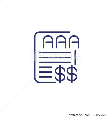 credit rating icon on white, finance line vector 80536809