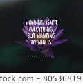 Quote by Vince Lombardi. Winning is not everything, but wanting to win is. 80536819