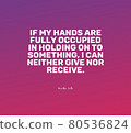 Quote by Dorothee Solle.If my hands are fully occupied in holding on to something, I can neither give nor receive. 80536824