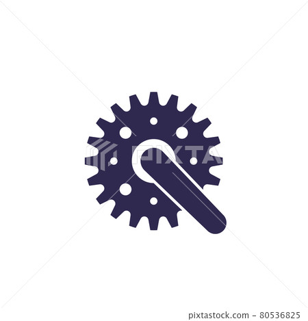 Bicycle crank icon on white Bicycle crank icon on white 80536825