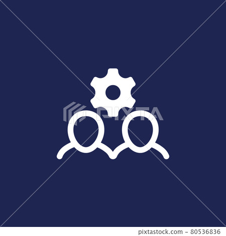 people interaction icon with gear people interaction icon with gear 80536836