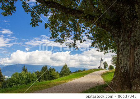 Saint primoz church in Jamnik village in Slovenia Saint primoz church in Jamnik village in Slovenia 80537343
