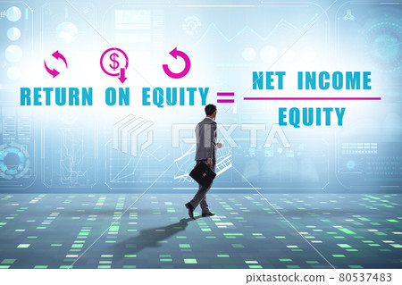 Businessman in return on equity concept 80537483