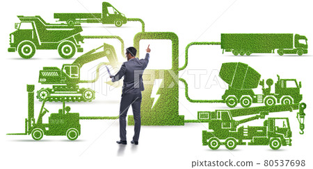 Businessman in the concept of electric charging and vehicles 80537698