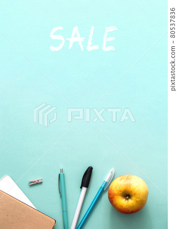 Stationery school sale preparing student for academic year, flat lay concept with blue table, top view. Back to school concept. Copy space. Stationery school sale preparing student for academic year, flat lay concept with blue table, top view. Back to school concept. Copy space. 80537836
