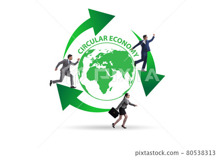 Concept of circular economy with business people 80538313
