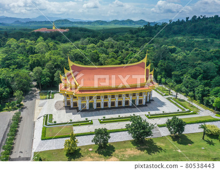 Aerial view of Wat Boonyawad and Wat Boonyawas, in Chon Buri, Thailand Aerial view of Wat Boonyawad and Wat Boonyawas, in Chon Buri, Thailand 80538443