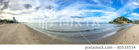 Wat Khao Takiab hill and beach in hua Hin, Prachuap Khiri Khan, Thailand 80538554