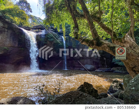 Haew Suwat Waterfall in Khao Yai National Park in Nakhon Ratchasima, Thailand 80538660