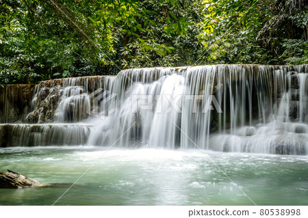 Khuean Srinagarindra National Park, Huay Mae Khamin Waterfalls, in Kanchanaburi, Thailand 80538998
