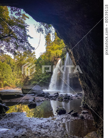 Haew Suwat Waterfall in Khao Yai National Park in Nakhon Ratchasima, Thailand 80539118