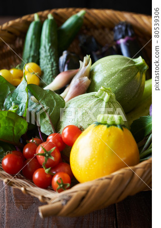 Summer vegetables in a basket Summer vegetables in a basket 80539306
