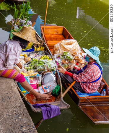 Damnoen Saduak Floating Market during covid lockdown in Ratchaburi, Thailand Damnoen Saduak Floating Market during covid lockdown in Ratchaburi, Thailand 80539320