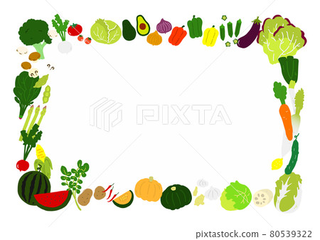 Hand drawn illustration frame of vegetables 80539322