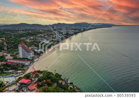 Wat Khao Takiab hill and beach in hua Hin, Prachuap Khiri Khan, Thailand 80539393