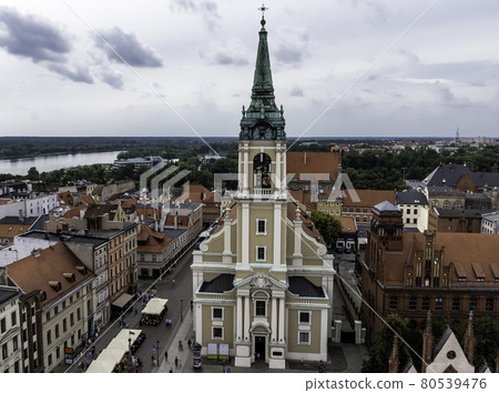 Aerial view of the Holy Spirit Church in Torun, Poland Aerial view of the Holy Spirit Church in Torun, Poland 80539476