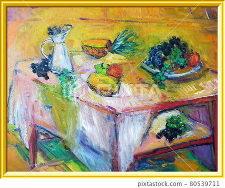 葡萄、蘋果、菠蘿圖畫,帶框架 葡萄、蘋果、菠蘿圖畫,帶框架 80539711