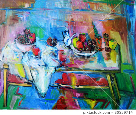 秋季水果、蘋果和栗子的靜物 80539714