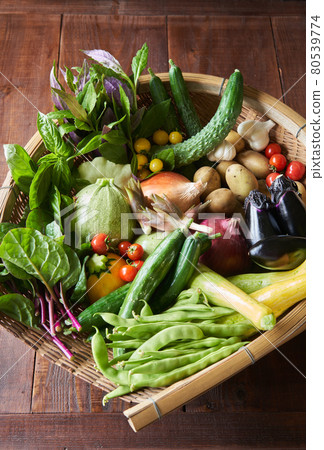 Summer vegetables in a basket Summer vegetables in a basket 80539774