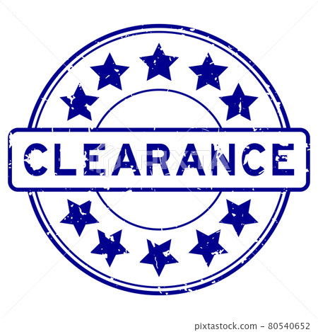 Grunge blue clearance word with star icon round rubber seal stamp on white background Grunge blue clearance word with star icon round rubber seal stamp on white background 80540652