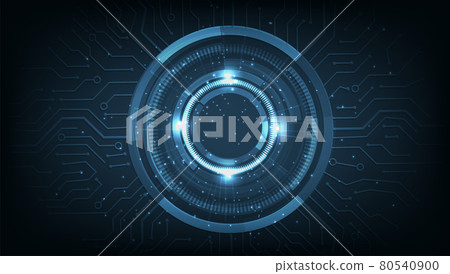 Digital electric circuit circle background. 80540900