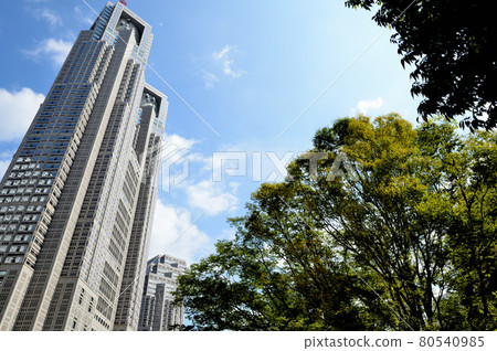 從新宿中央公園看摩天大樓的風景 80540985