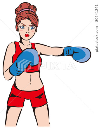 American comic style boxing woman (white... - Stock Illustration ...