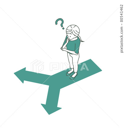 Woman lost at a turning point-2 colors 80541462