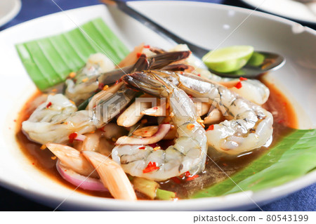 spicy salad or spicy shrimp salad, raw shrimp salad spicy salad or spicy shrimp salad, raw shrimp salad 80543199