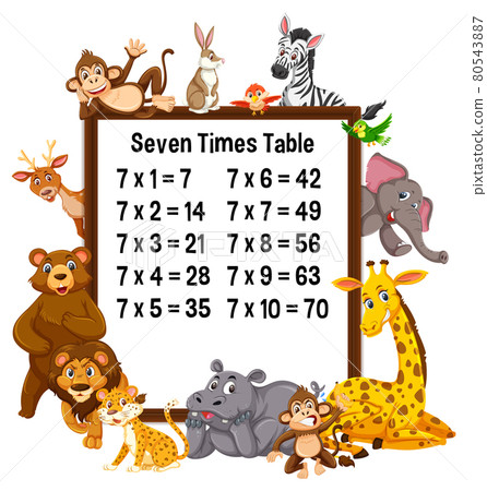 Seven Times Table with wild animals 80543887