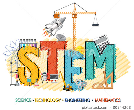 STEM education logo with icon ornament elements STEM education logo with icon ornament elements 80544268