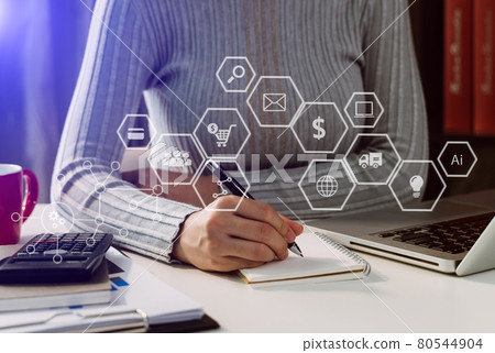 businessman hand working with new modern computer businessman hand working with new modern computer 80544904