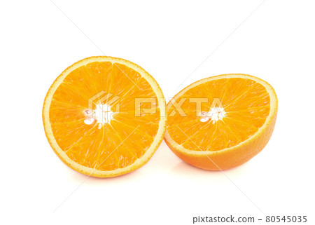 Orange fruit sliced  isolated on white background Orange fruit sliced  isolated on white background 80545035