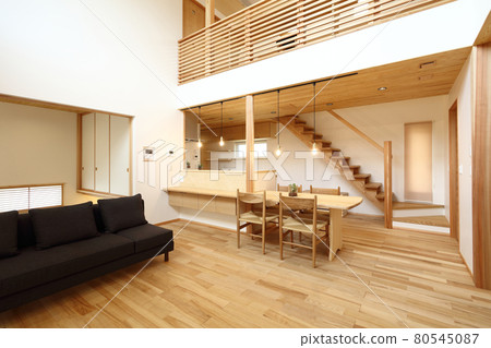 Stylish living dining kitchen image 80545087