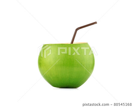 Green young coconut isolated on white background Green young coconut isolated on white background 80545168