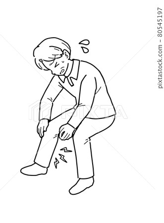 一個小腿酸痛的男人的插圖 一個小腿酸痛的男人的插圖 80545197