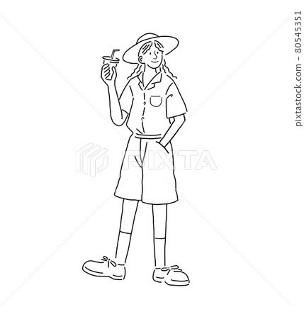 冰咖啡女孩單色 80545351