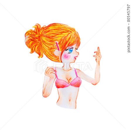 Female upper body model in underwear 80545797