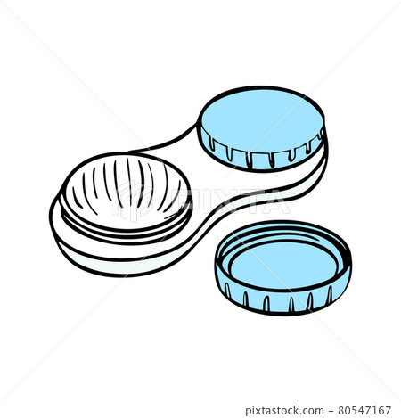 Contact lenses health care vector illustration. Ophthalmology cartoon icons set. Contact lenses health care vector illustration. Ophthalmology cartoon icons set. 80547167