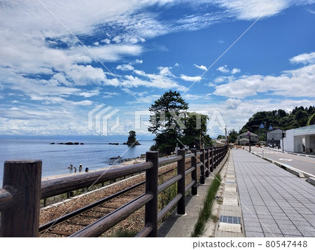 Blue sky and road by the sea Blue sky and road by the sea 80547448