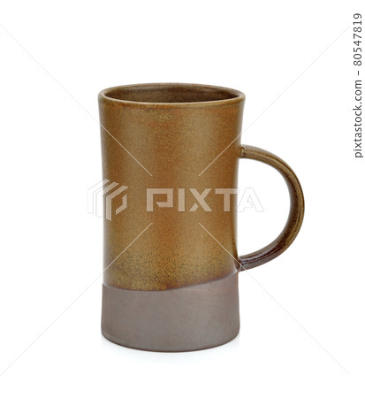 Ceramic clay cup for coffee isolated on white background Ceramic clay cup for coffee isolated on white background 80547819